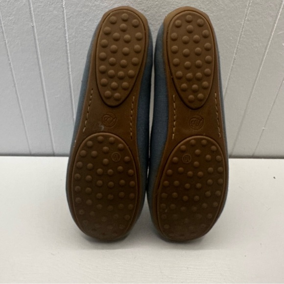 Lucky Brand Abeeku Blue Canvas Driving Moccasin Loafer Flat Sz 10M Metal Buckle - Picture 8 of 8